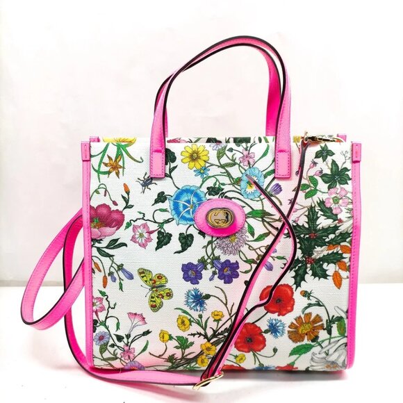 Gucci Tote Bag White Canvas 650-032525 - Picture 1 of 16